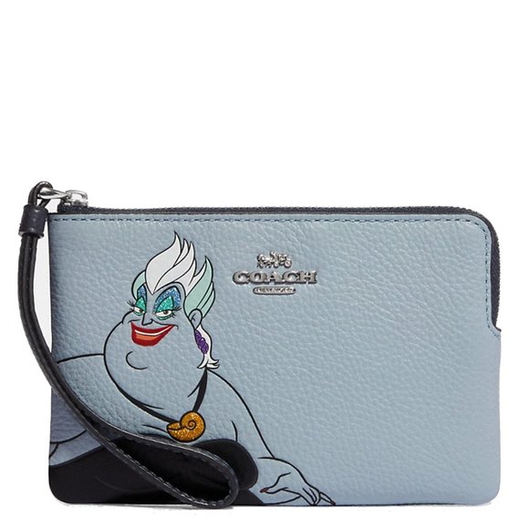 Coach Bags Coach Disney X Coach Corner Zip Wristlet With Ursula Motifsvice Blue Multi Poshmark